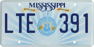 MS license plate LTE391