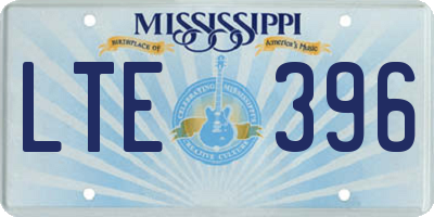 MS license plate LTE396