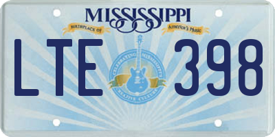 MS license plate LTE398