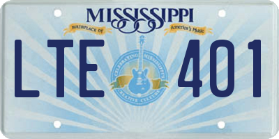 MS license plate LTE401