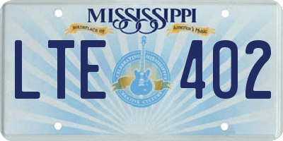 MS license plate LTE402