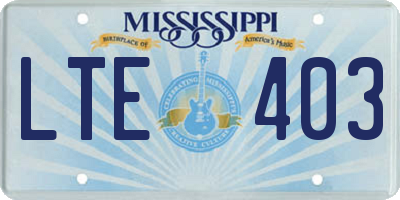 MS license plate LTE403