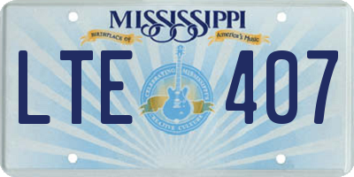 MS license plate LTE407