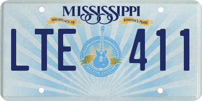 MS license plate LTE411
