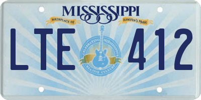 MS license plate LTE412