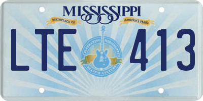 MS license plate LTE413