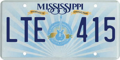 MS license plate LTE415