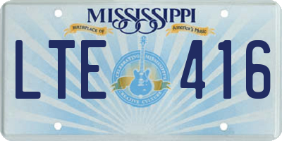 MS license plate LTE416