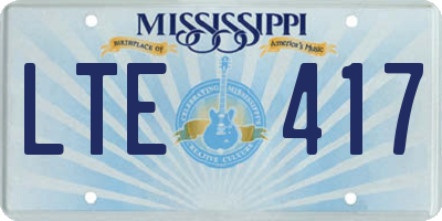 MS license plate LTE417