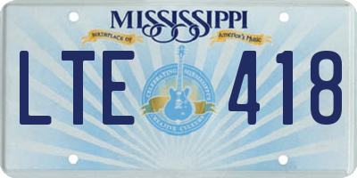 MS license plate LTE418