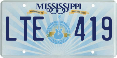 MS license plate LTE419
