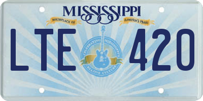MS license plate LTE420