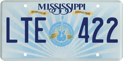 MS license plate LTE422