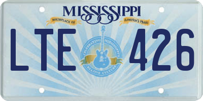 MS license plate LTE426
