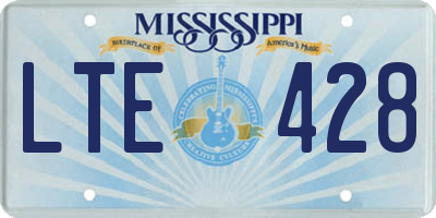 MS license plate LTE428