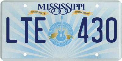 MS license plate LTE430
