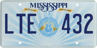 MS license plate LTE432