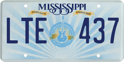 MS license plate LTE437