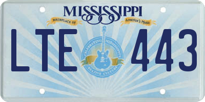 MS license plate LTE443