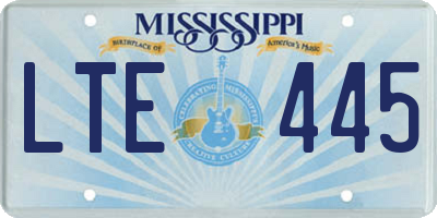MS license plate LTE445