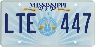 MS license plate LTE447