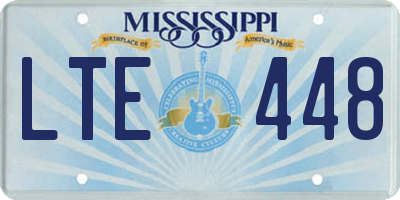 MS license plate LTE448