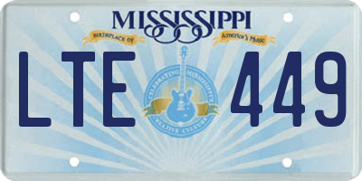 MS license plate LTE449