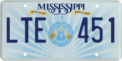 MS license plate LTE451