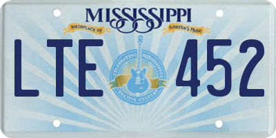 MS license plate LTE452
