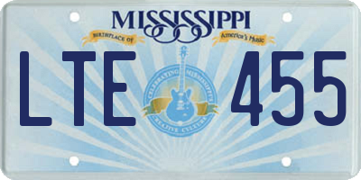 MS license plate LTE455