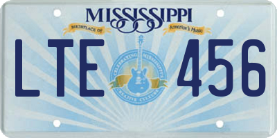 MS license plate LTE456