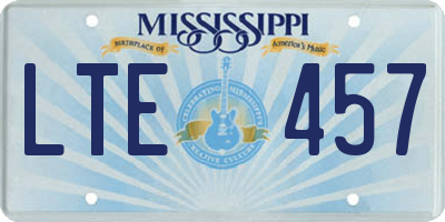 MS license plate LTE457