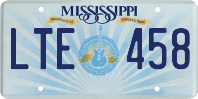 MS license plate LTE458