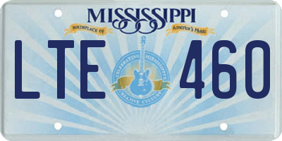MS license plate LTE460