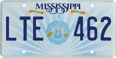 MS license plate LTE462