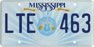 MS license plate LTE463
