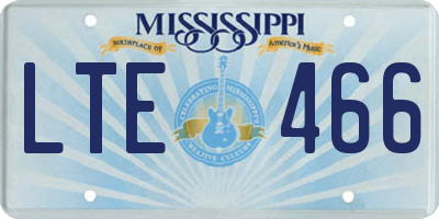 MS license plate LTE466