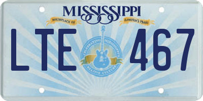 MS license plate LTE467