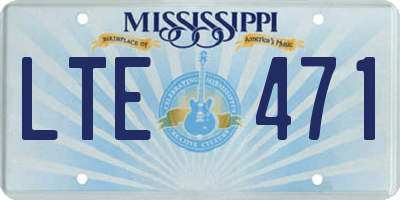 MS license plate LTE471
