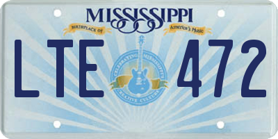 MS license plate LTE472