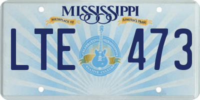 MS license plate LTE473