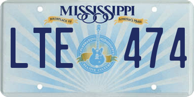 MS license plate LTE474