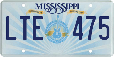 MS license plate LTE475