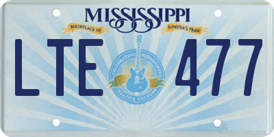MS license plate LTE477