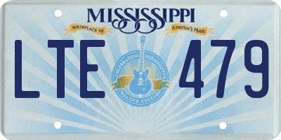 MS license plate LTE479