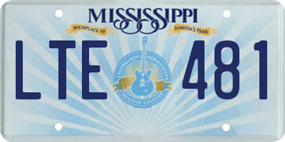 MS license plate LTE481