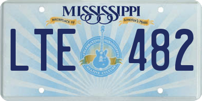 MS license plate LTE482