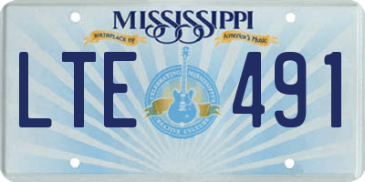 MS license plate LTE491