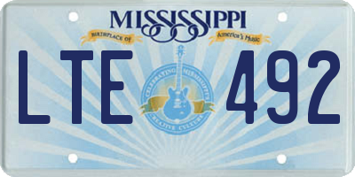 MS license plate LTE492