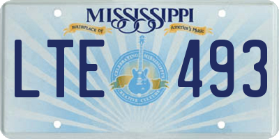 MS license plate LTE493